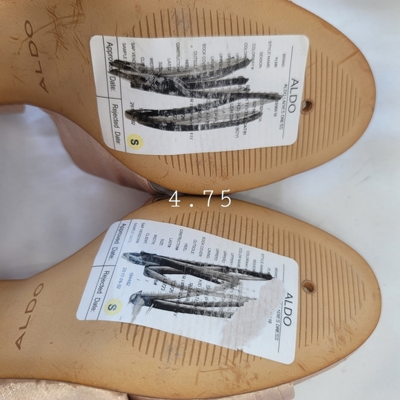 ALDO Rose Gold Tone Ankle Strap Chunky Crystal Heels 4.75" US6 - Picture 7 of 7